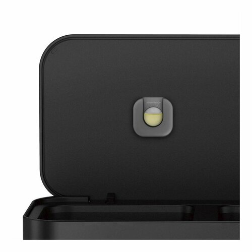 Simplehuman Prostokątny kosz na śmieci z pedałem ikieszenią na worki 34 + 24 l, czarny