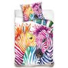 Lenjerie de pat Color Zebra, din bumbac, 140 x 200 cm, 70 x 80 cm