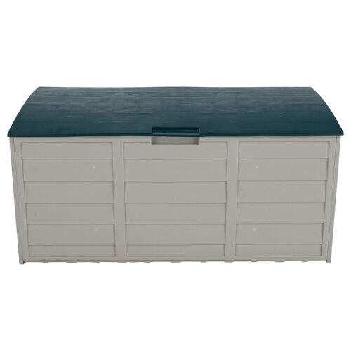 Zahradní úložný box, šedá/zelená, KORTEZ