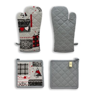 Rękawica kuchenna i podkładka Winter, 18 x 32 cm, 20 x 20 cm