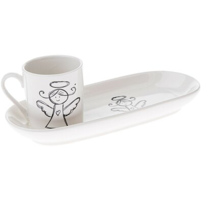Porcelanasti vrč s podstavkom Angel 90 ml
