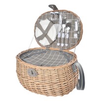Orion Weiden-Picknickkorb oval, Ausstattung für 2 Personen