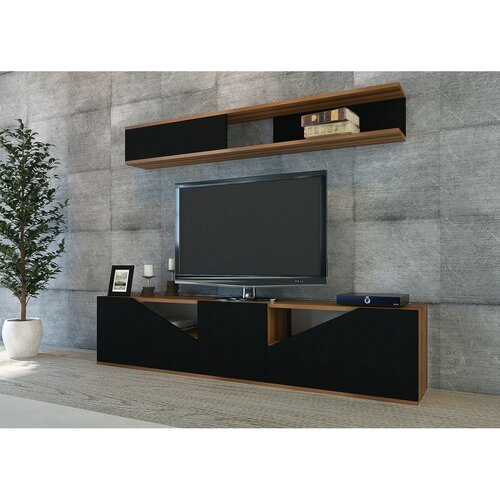 Televízny stolík s policou Tac Walnut and Black