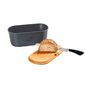 Kesper 85093 Brotkasten mit Schneidebrett, grau, 34 x 14 x 18 cm