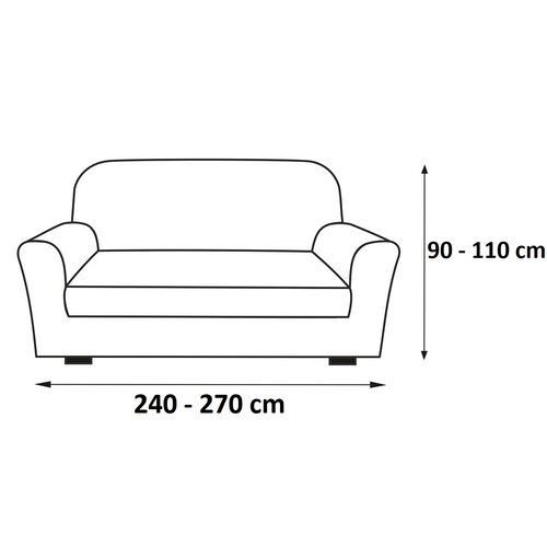 Husă elastică de canapea, Set albastru, 240 - 270 cm