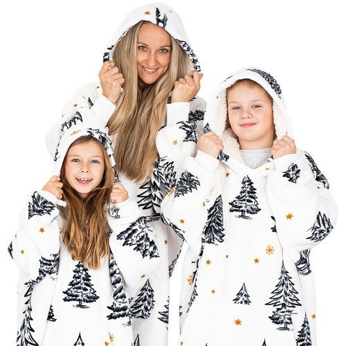 4Home Sweatshirt Lammfelloptik Mikroplüsch Frosted Trees, Uni S – für Kinder