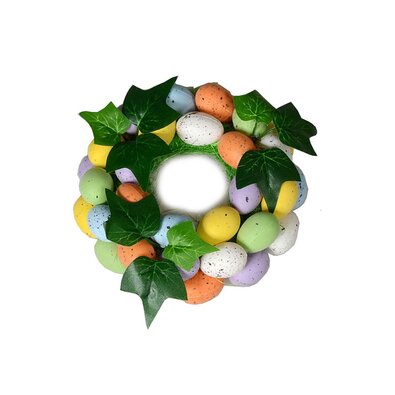 Velikonoční ozdobný věnec s vajíčky, 16 cm
