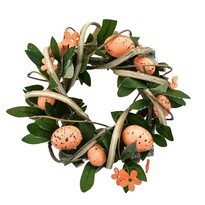 Velikonoční ratanový věnec Rosita oranžová, 22 cm