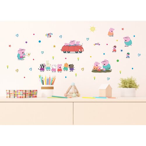 Самоклеюча прикраса Peppa Pig Car, 30 x 30 см