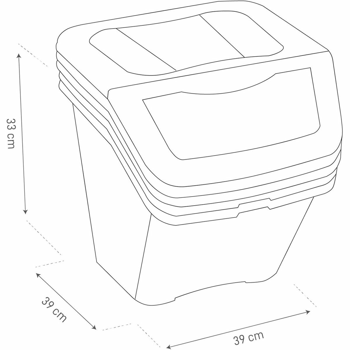 Kôš na triedený odpad Ecobin 30 l, 3 ks