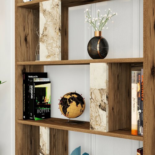 Lime White Marbel and Walnut könyvespolc