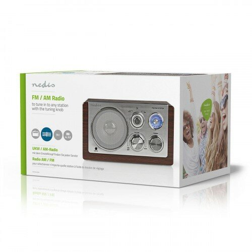 Nedis Stolné rádio Retro FM / AM 3 W, hnedá