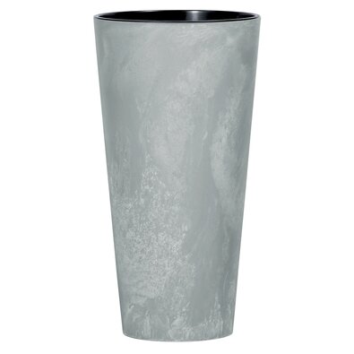TUBUS SLIM BETON EFFECT virágtartó betéttel 25 cm, szürke