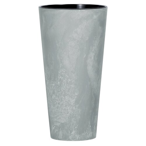 Blumentopf TUBUS SLIM BETON EFFECT mit Einsatz 25 cm, Grau