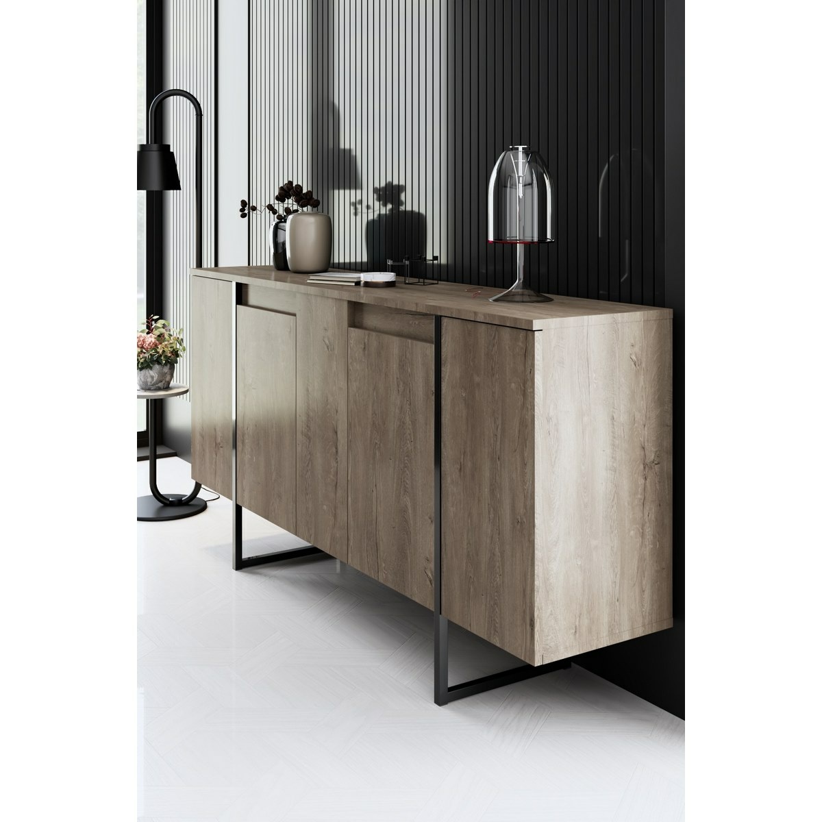 Skrinka Luxe Walnut and Black