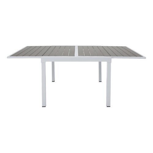 Garten-Ausziehtisch, weißer Stahl/grau, DORIO