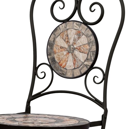 Záhradná stolička s keramickou mozaikou Wawy, 38 x 90 x 45 cm