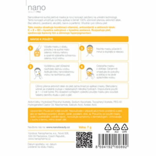 nanoBeauty Osvetljevalna maska iz nano vlakenINTENSIVE