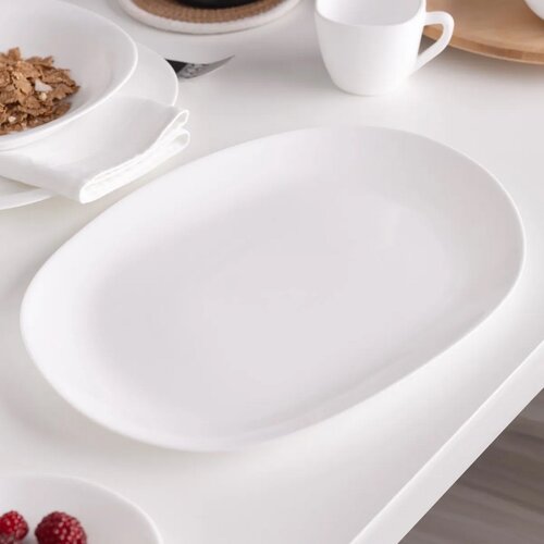 Altom Servirni krožnik iz opalnega stekla Whiteharmony 35,5 x 26 cm