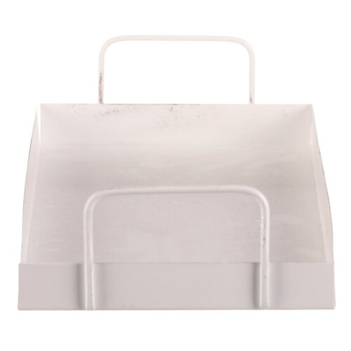 Fém tálca fogantyúkkal, téglalap alakú, fehér, 36x 16 x 7 cm
