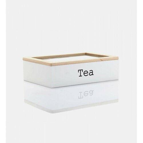 EH Box na čajové vrecká Tea, 6 priehradiek, biela