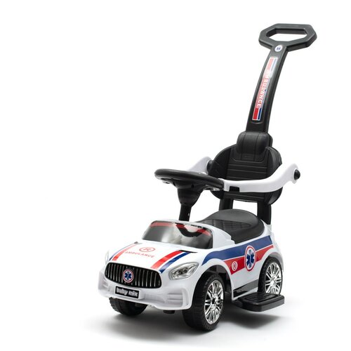 Baby Mix Dětské odrážedlo se zvukem a vodící tyčí Ambulance, bílá