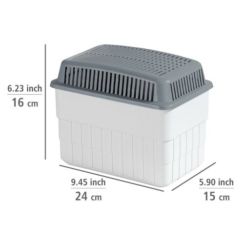 Wenko Odvlhčovač vzduchu do 80 m³ s náhradní náplní, 2 x 1 kg, šedá