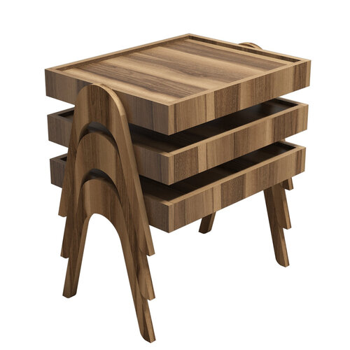 Pomožna mizica Roma Walnut, 3 kos