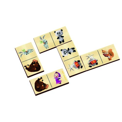 Domino Bino Masha și ursul, 18 x 4,5 x 12 cm