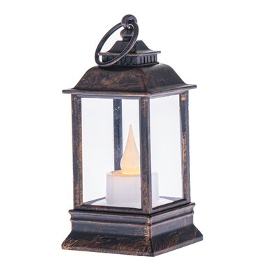 Lampáš s LED sviečkou Cremona bronzová, 6 x 13 cm