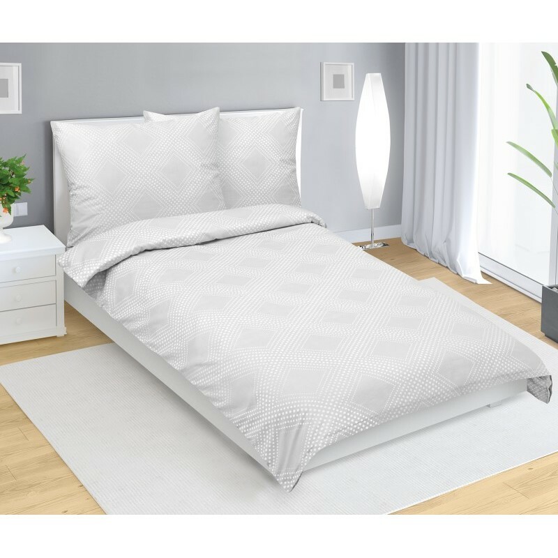 Bellatex Satynowa pościel Linie biała, 140 x 220cm, 70 x 90 cm, 140 x 220 cm, 70 x 90 cm