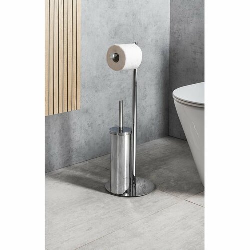 GEDY 143213 Circe stojalo z držalom za toaletnipapir in WC krtačo, okrogel, krom