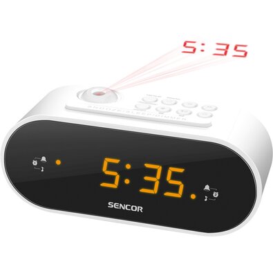 Sencor SRC 3100 W Radiobudzik z projektorem, biały