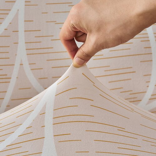 4Home Spannbezug für Sessel Abstrakt beige, 90-140 cm + gratis Kissenbezug