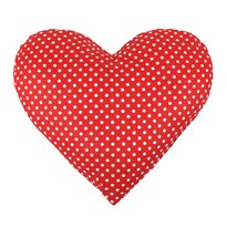 Bellatex Фігурна подушка Серце в горошок червона, 42 x 48 см