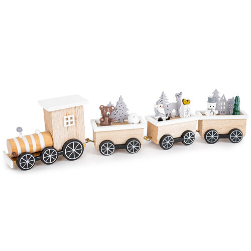 Vánoční dekorace dřevěný vláček, 31 cm