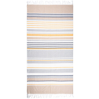 Home Elements Osuška Fouta s třásněmi Stripes yellow, 90 x 170 cm