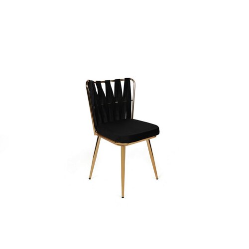 Sada jídelních židlí Kusakli Black and Gold, 2 ks