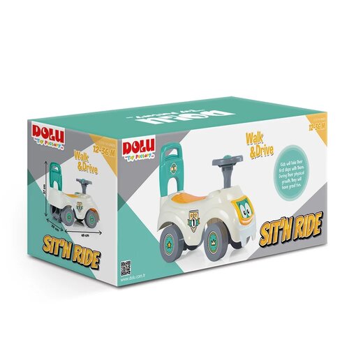 Dolu Odrážedlo auto s opěradlem, bílá