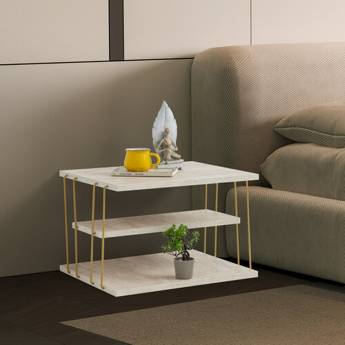 Odkládací stolek Lifon Gold Travertine