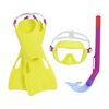 Bestway Schnorchelset Lil Flapper - Flossen, Taucherbrille, Schnorchel, gelb-rosa