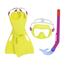 Bestway Schnorchelset Lil Flapper - Flossen, Taucherbrille, Schnorchel, gelb-rosa
