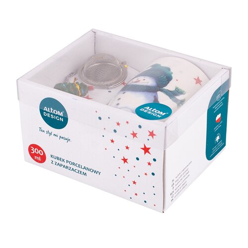 Zestaw podarunkowy kubka z zaparzaczem, Bałwan