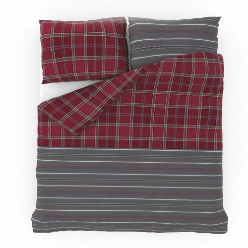 Lenjerie de pat din bumbac Kvalitex Delux Campus, gri, 220 x 200 cm, 2 buc. 70 x 90 cm