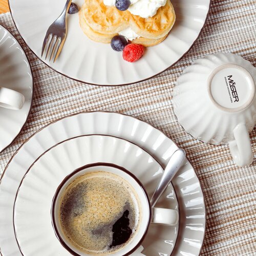 Mäser Set of 4 saucers OSITA – 15.5 cm, cream