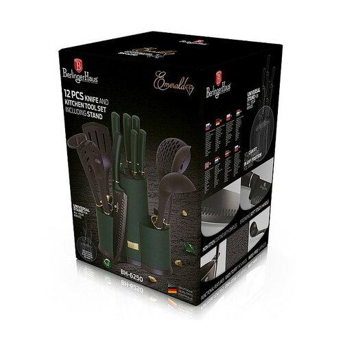 Berlinger Haus 12-delni set kuhinjskih pripomočkovv stojalu Emerald Collection
