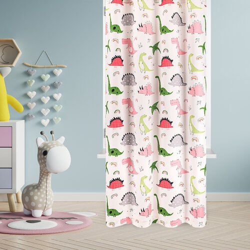 Draperie cameră copii 4Home Dino roz, 140 x 245 cm