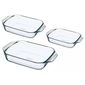 Pyrex üveg sütőedény készlet 3 db, 1,4 l + 3 l + 4l