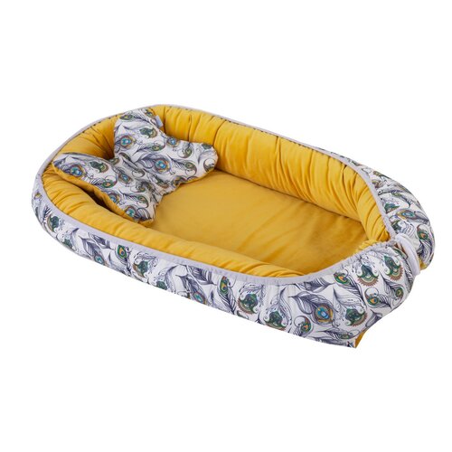 Babymatex Gnezdo Velvet rumena, 55 x 80 cm