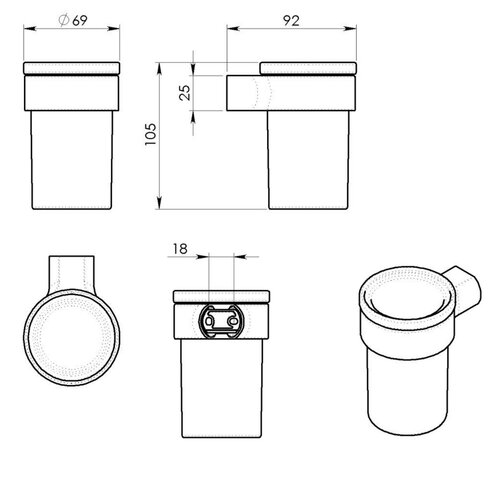 GEDY PI1013 Pirenei szklanka, chrom/szkło  mleczne